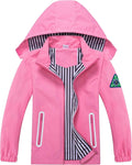 Waterproof Hooded Jacket for Boys Girls - Lightweight Windbreaker