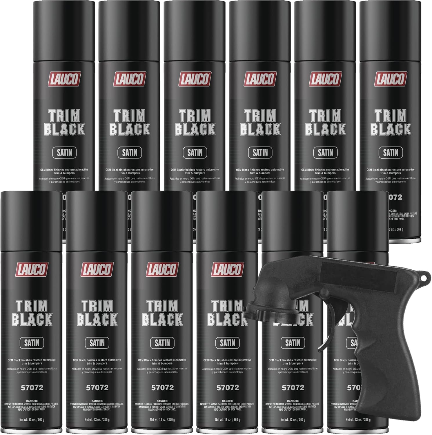 LAUCO Trim Black Satin Automotive Spray Paint for Perfect Finish