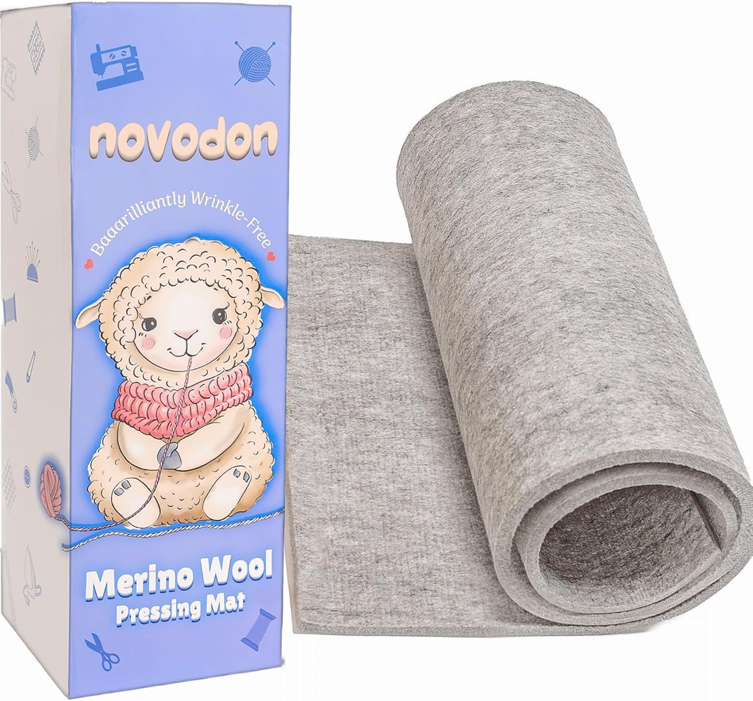 Novodon Merino Wool Pressing Mat 22in x 60in for Quilting