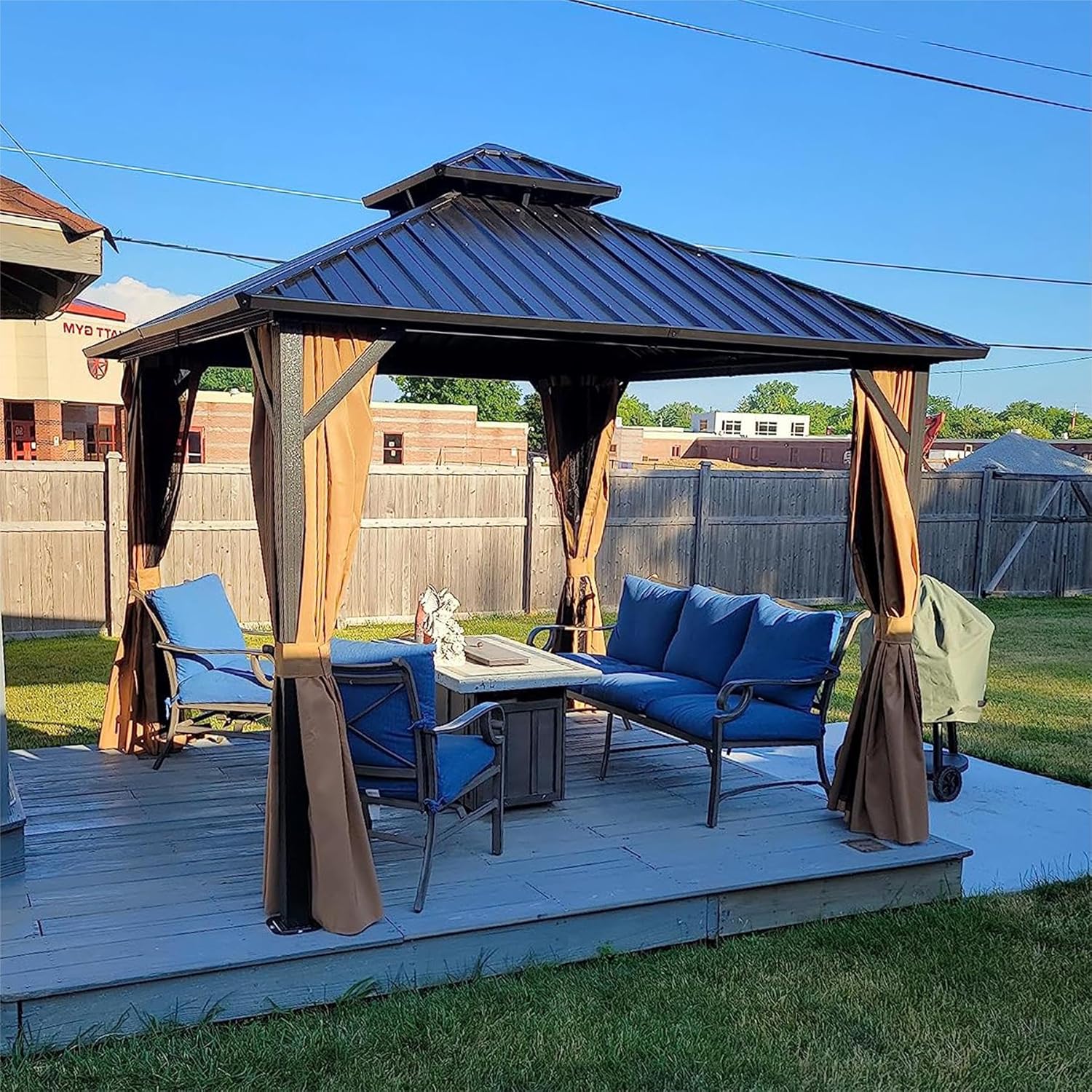 Domi 10ft x 10ft Hardtop Gazebo for Outdoor Dining and Events