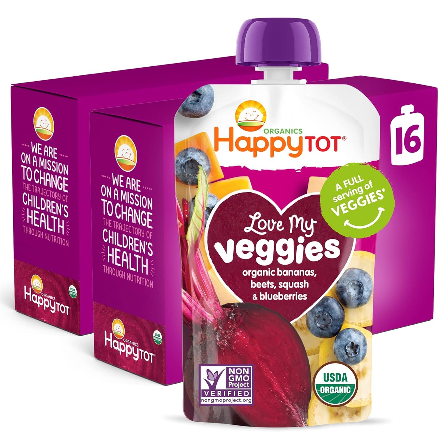 Happy Tot Organics Stage 4 Baby Food Pouches for Toddlers