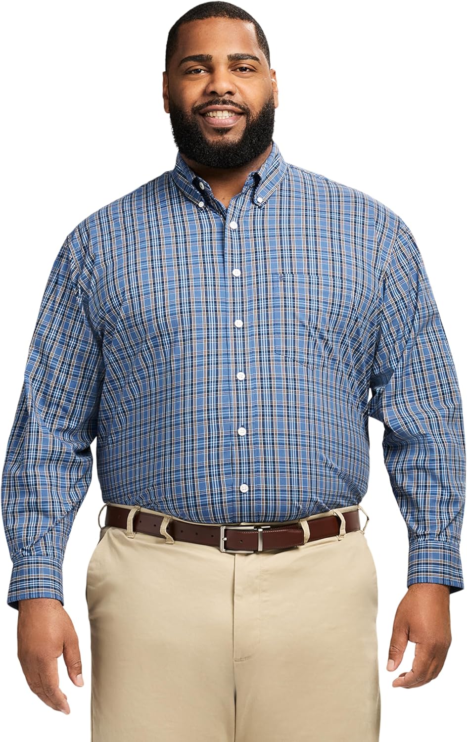 IZOD Men's Big and Tall Performance Comfort Long Sleeve Shirt