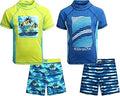 Body Glove Boys' Rash Guard Set - UPF 50+ 4-Piece Swim Set