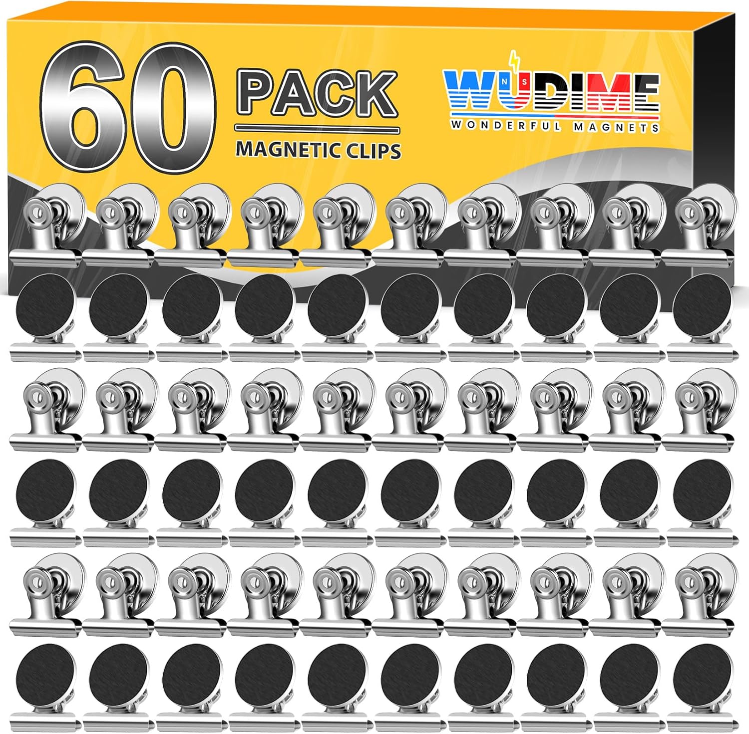 60 Pack Fridge Magnet Clips for Photos and Notes - Heavy Duty