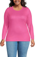 Lands' End Women's Cotton Rib Knit T-Shirt - Soft Everyday