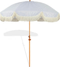 7.5ft Beach Umbrella with Fringe for Stylish Outdoor Shade