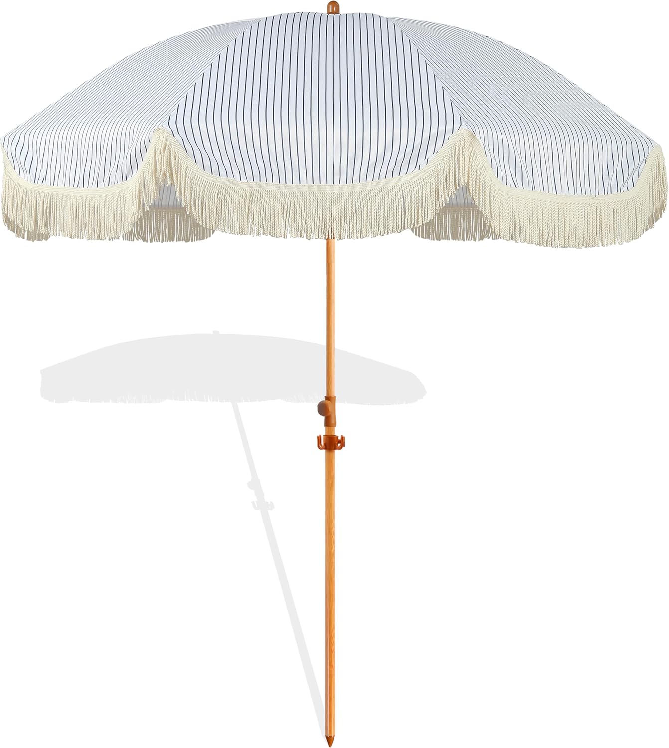 7.5ft Beach Umbrella with Fringe for Stylish Outdoor Shade