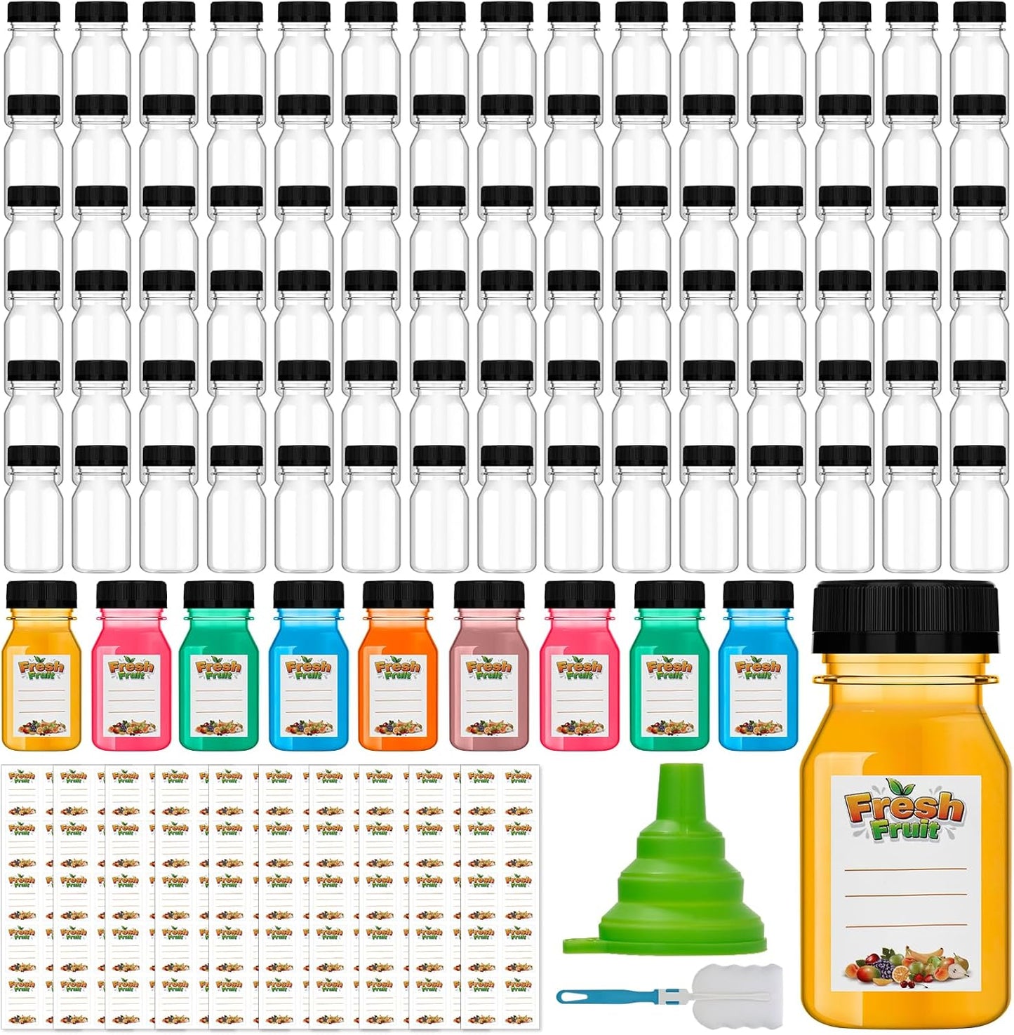 100 Pcs 4 oz Plastic Juice Shot Bottles for All Your Needs