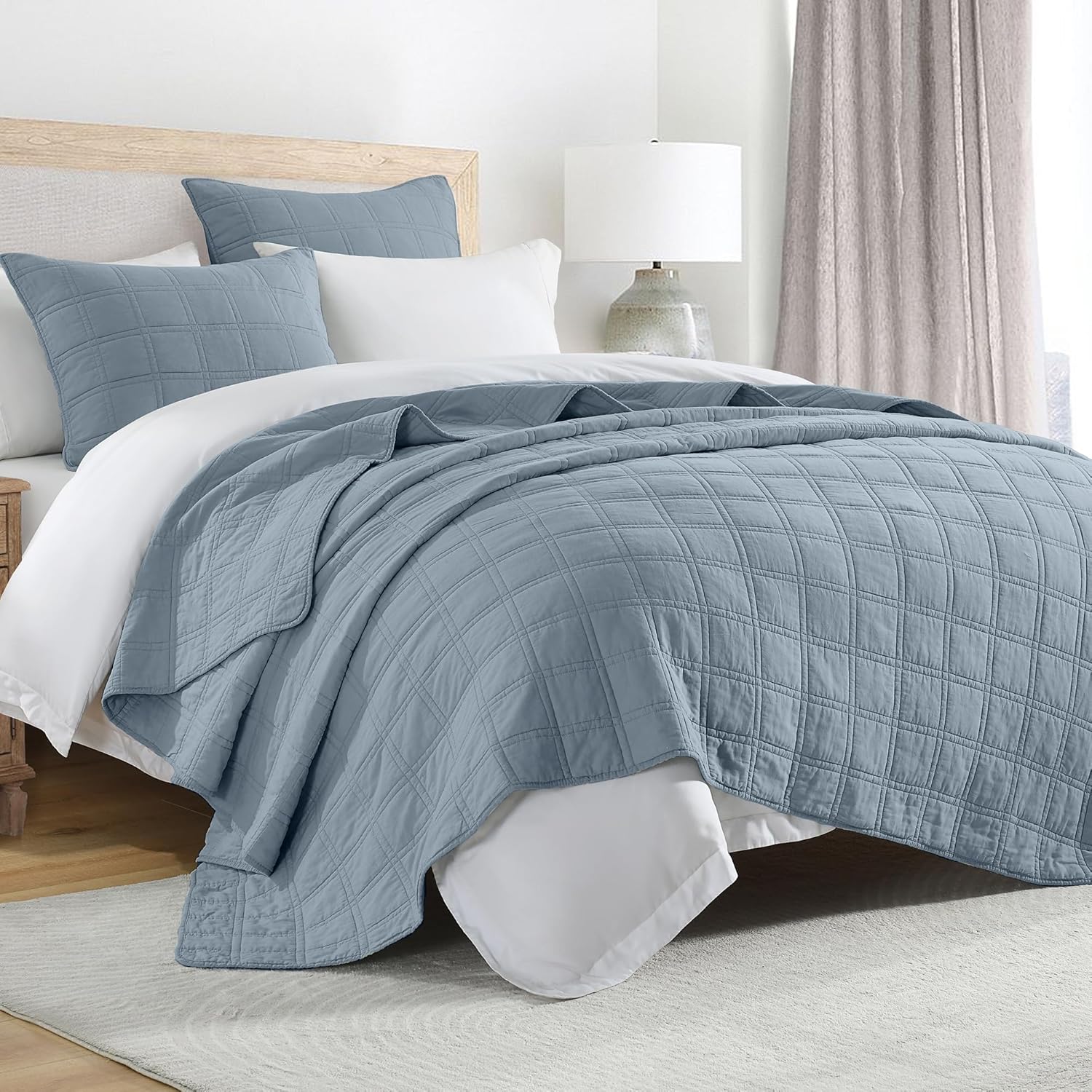 100% Cotton Quilt Set Queen Size for Cozy All Season Comfort