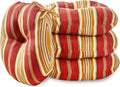 15-inch Outdoor Round Bistro Seat Cushion Set of 4 - Tuscan Stripe