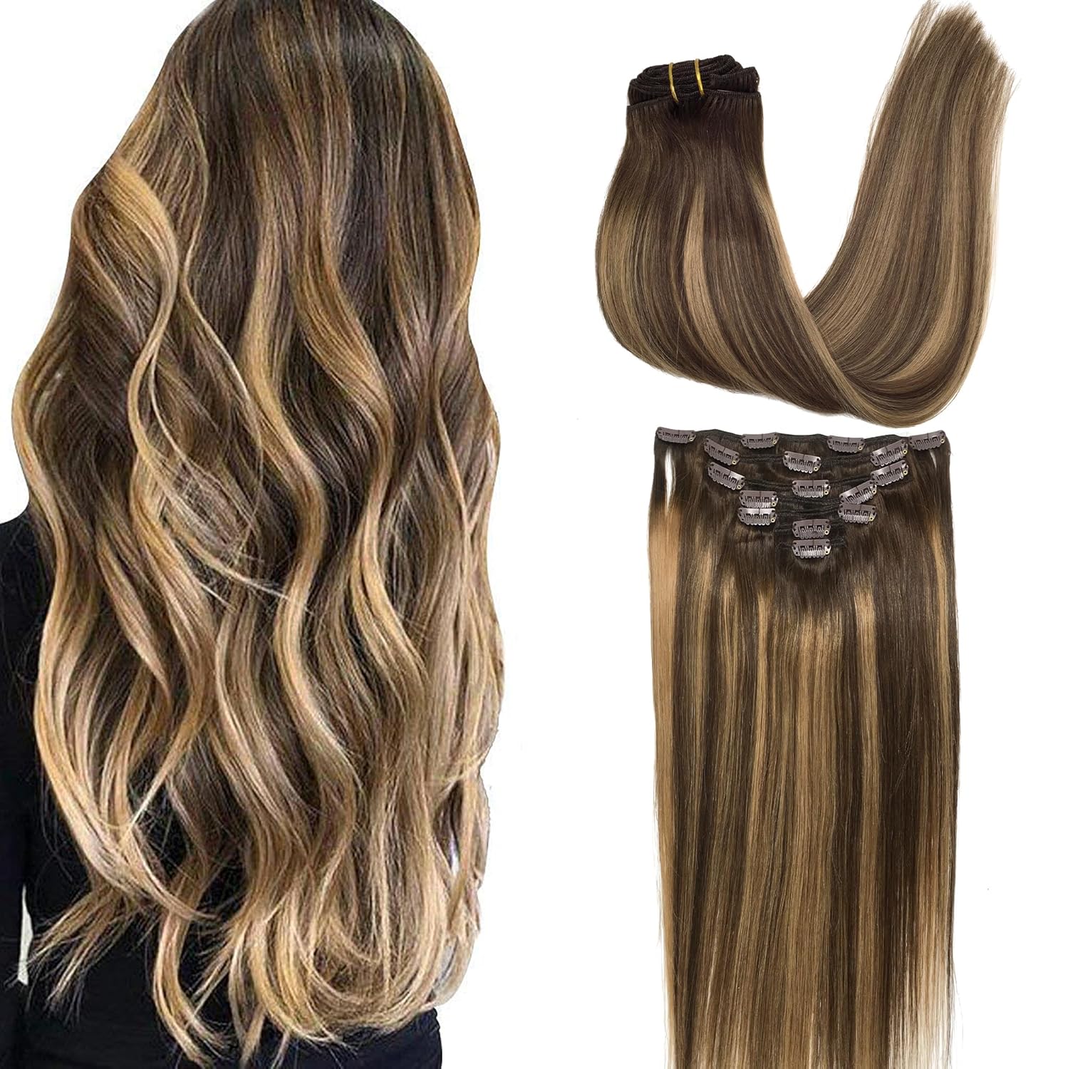 Clip in Hair Extensions Real Human Hair for Luxurious Style