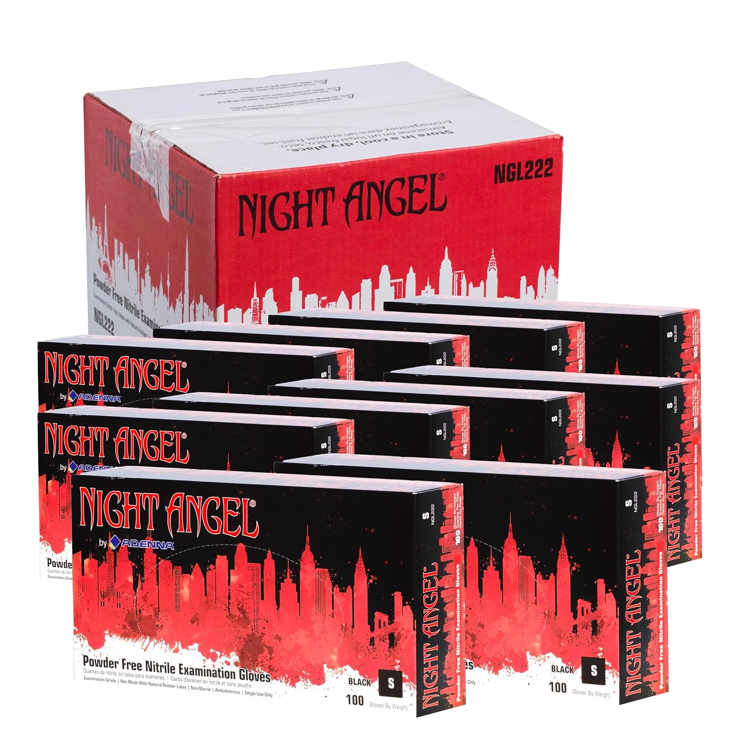 Adenna Night Angel Disposable Nitrile Gloves for Tattoo Use