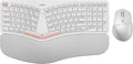 Wireless Keyboard and Mouse Combo White Pink - Comfortable Typing