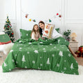 COTTEBED Christmas Tree Comforter Set Twin/Twin XL - Cozy Olive Green