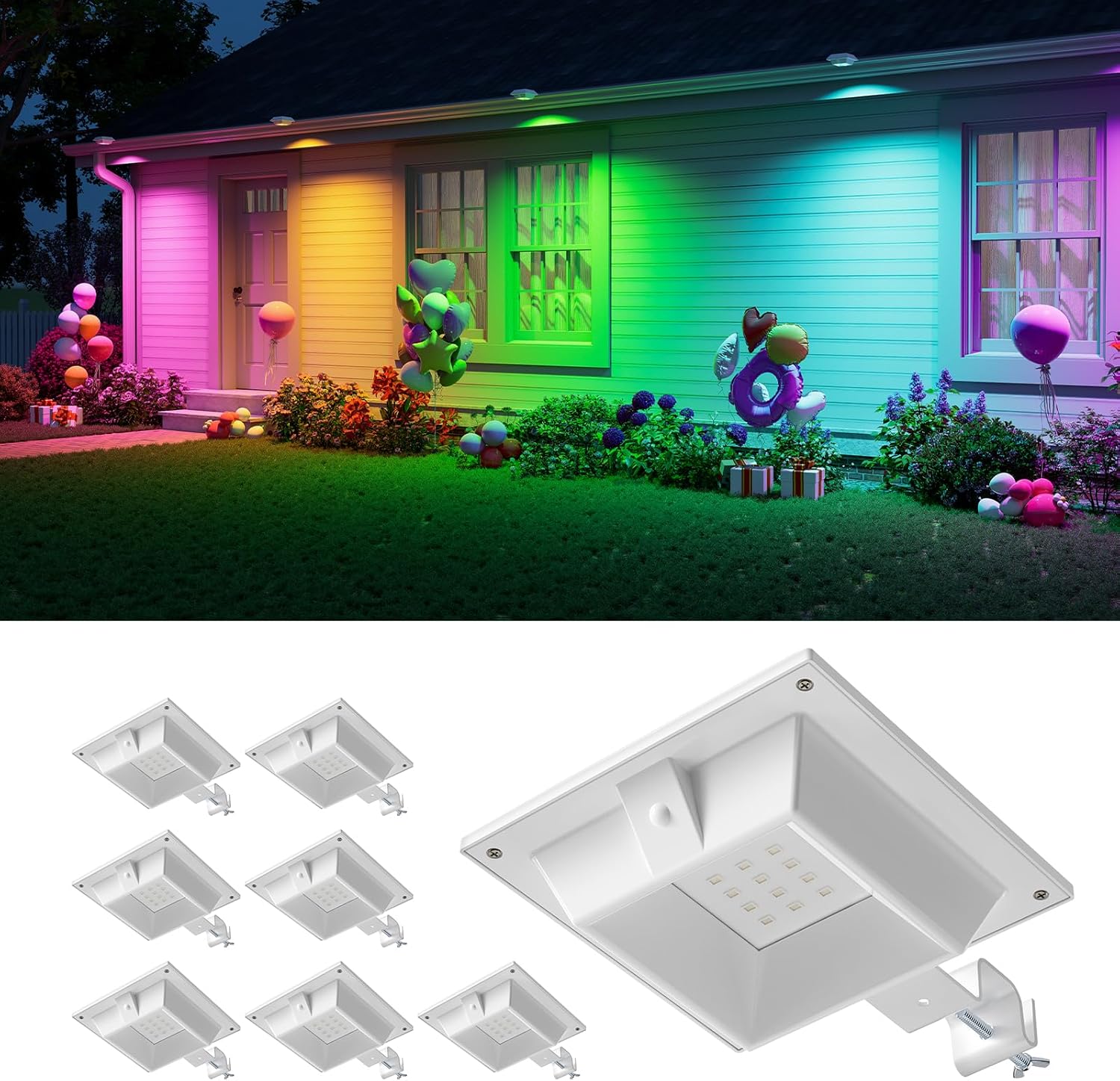 Color Changing Solar Gutter Lights for Outdoor Decoration