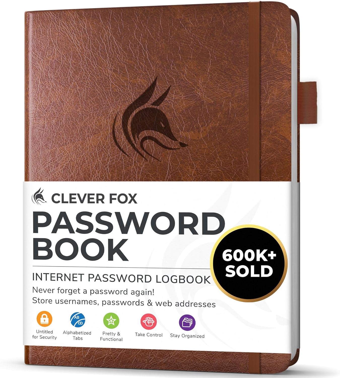 Clever Fox Password Book: Secure Logins Organizer
