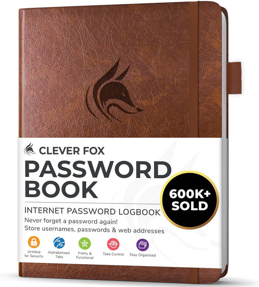Clever Fox Password Book: Secure Logins Organizer