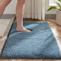 Blue Bathroom Rug 24x36 Non Slip Fluffy Bath Mat - Soft, Absorbent