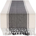DII Dobby Stripe Woven Table Runner 13x108 in - Textured Cotton Accent