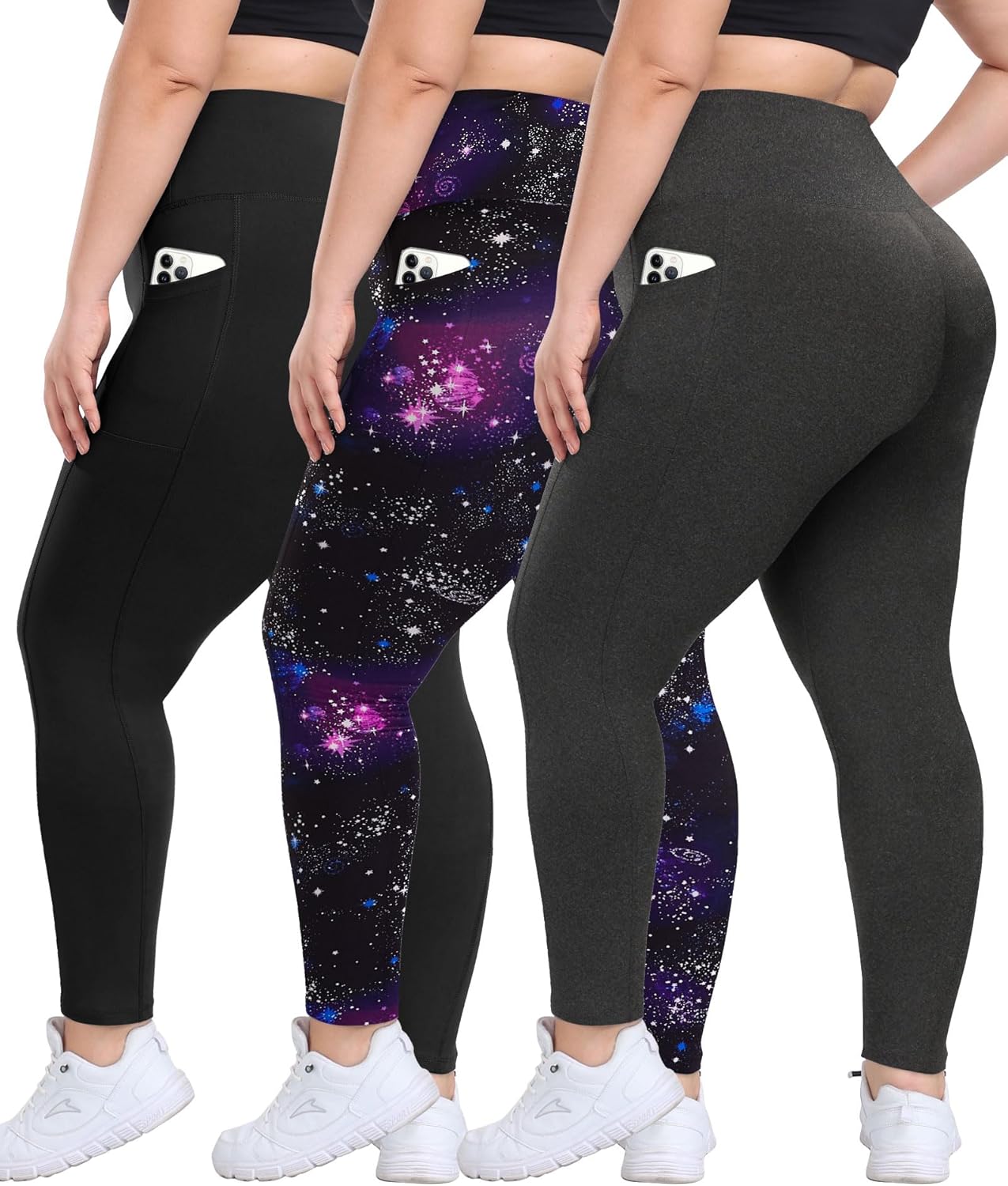 Plus Size Leggings with Pockets for Women - High Waisted Comfort