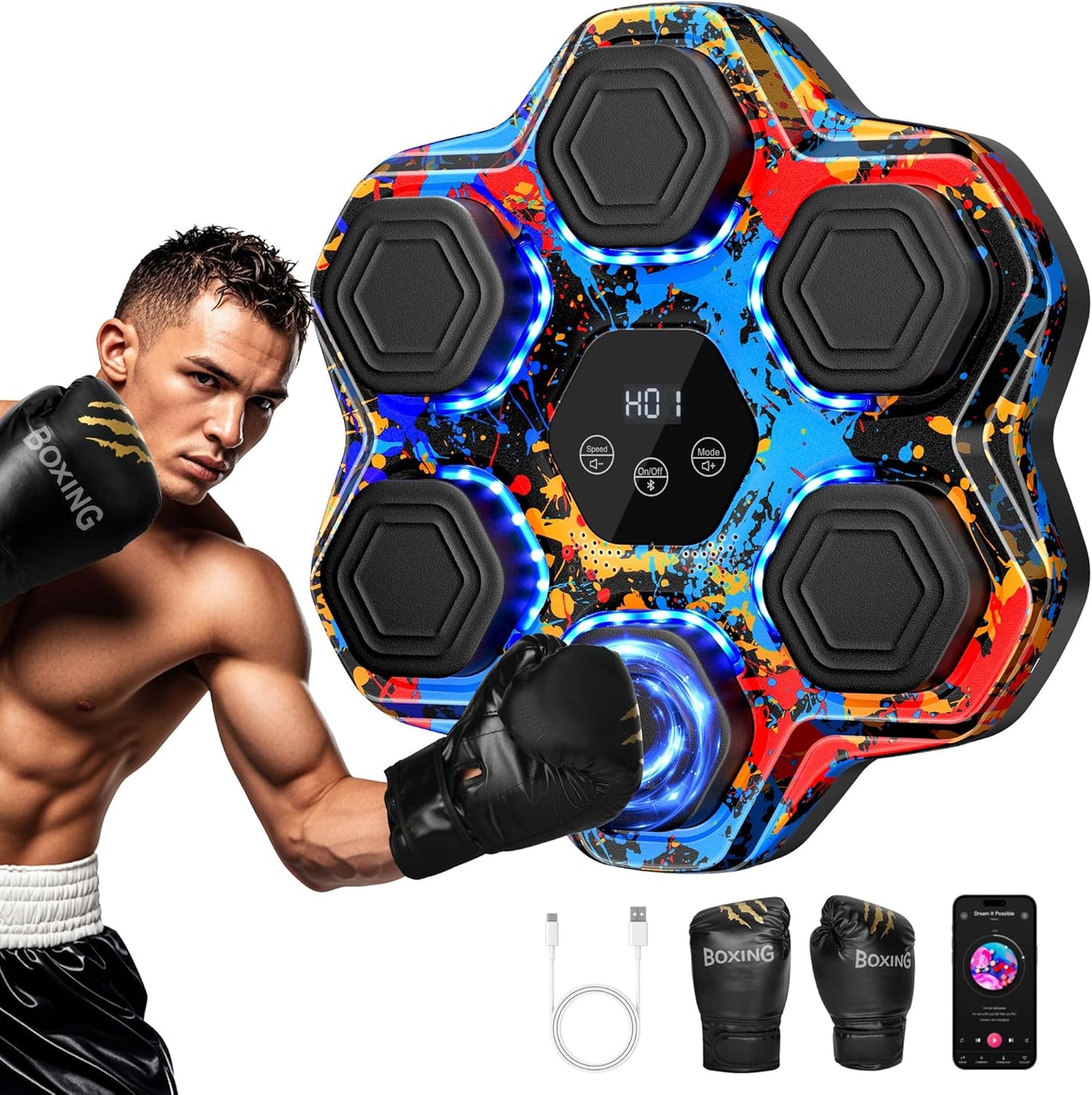 Smart Bluetooth Music Boxing Machine for Fun Fitness Training