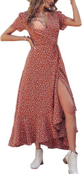 Women's Summer Maxi Dress Casual Wrap Floral Boho - Flowy & Flattering