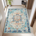 Washable Area Rug 3ftx5ft Boho Bedroom Rug - Low-Pile, Non-Slip
