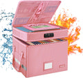 Pink Fireproof File Box with Lock - Large Portable Document Safe