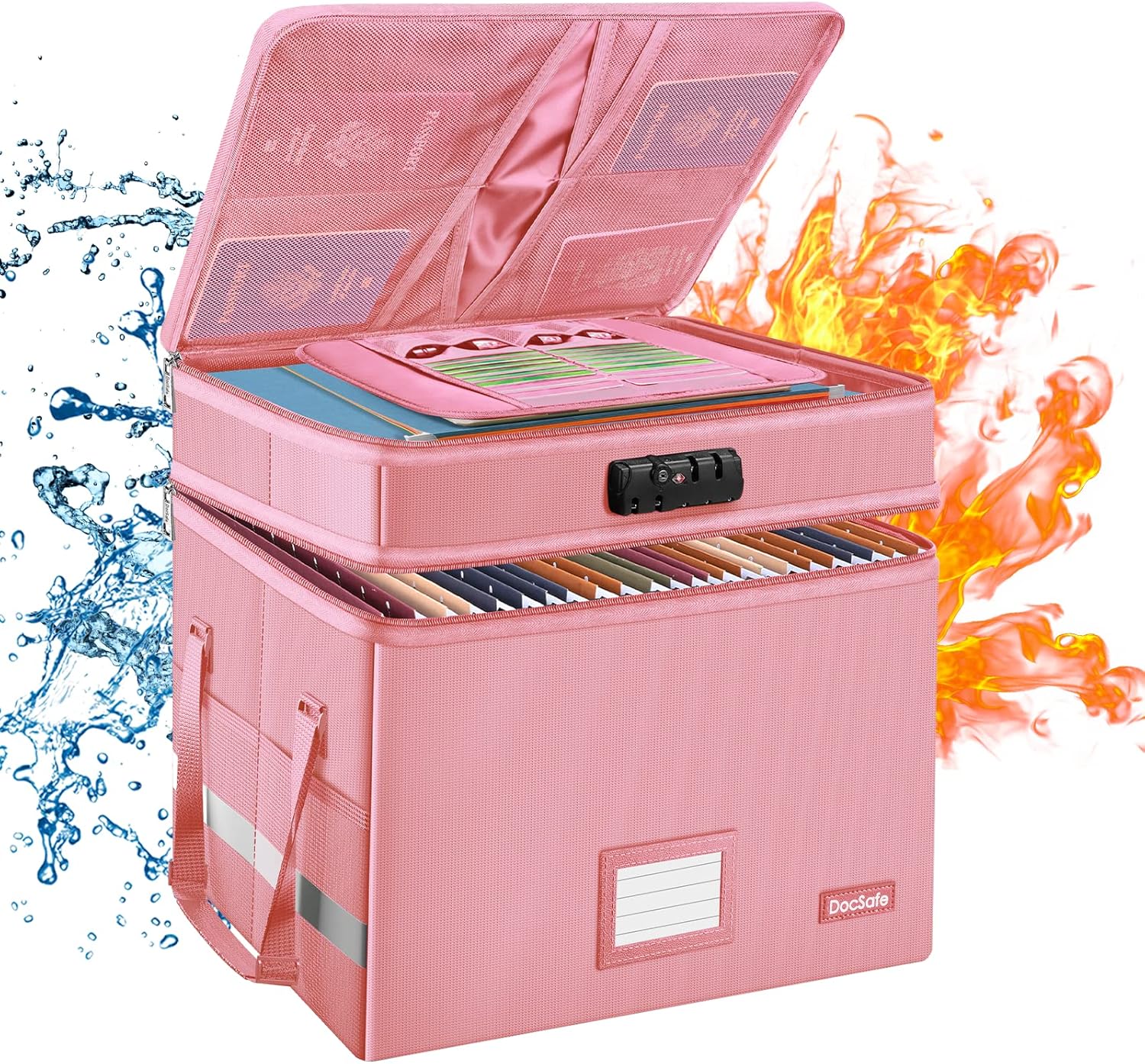 Fireproof Document Box with Lock for Safe File Storage