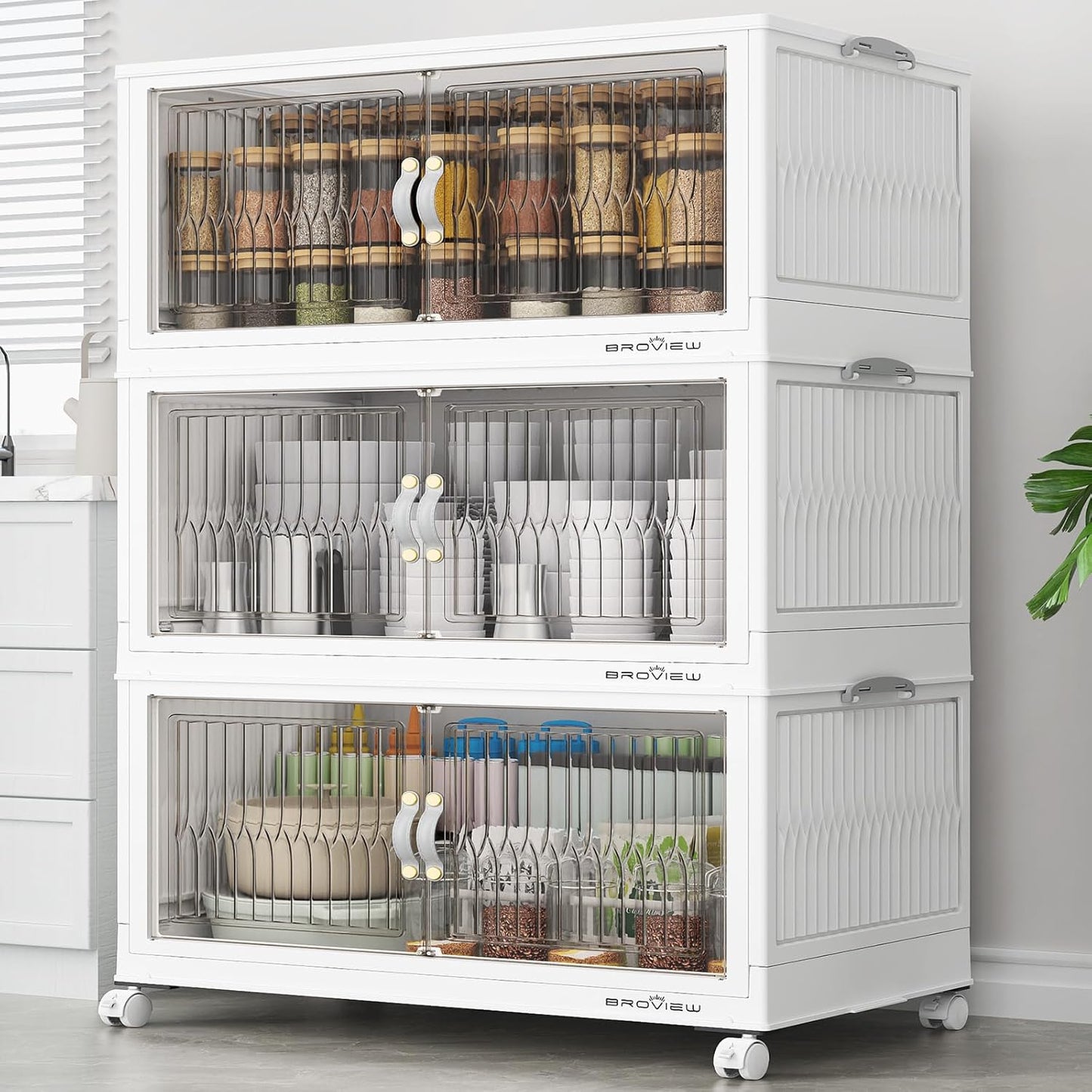 360Qt Stackable Storage Bins with Lid for Home Organization