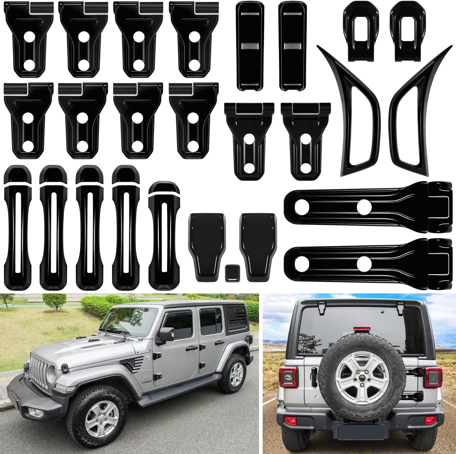 26PCS Full Set Exterior Decoration Trim Kit for Jeep Wrangler JL