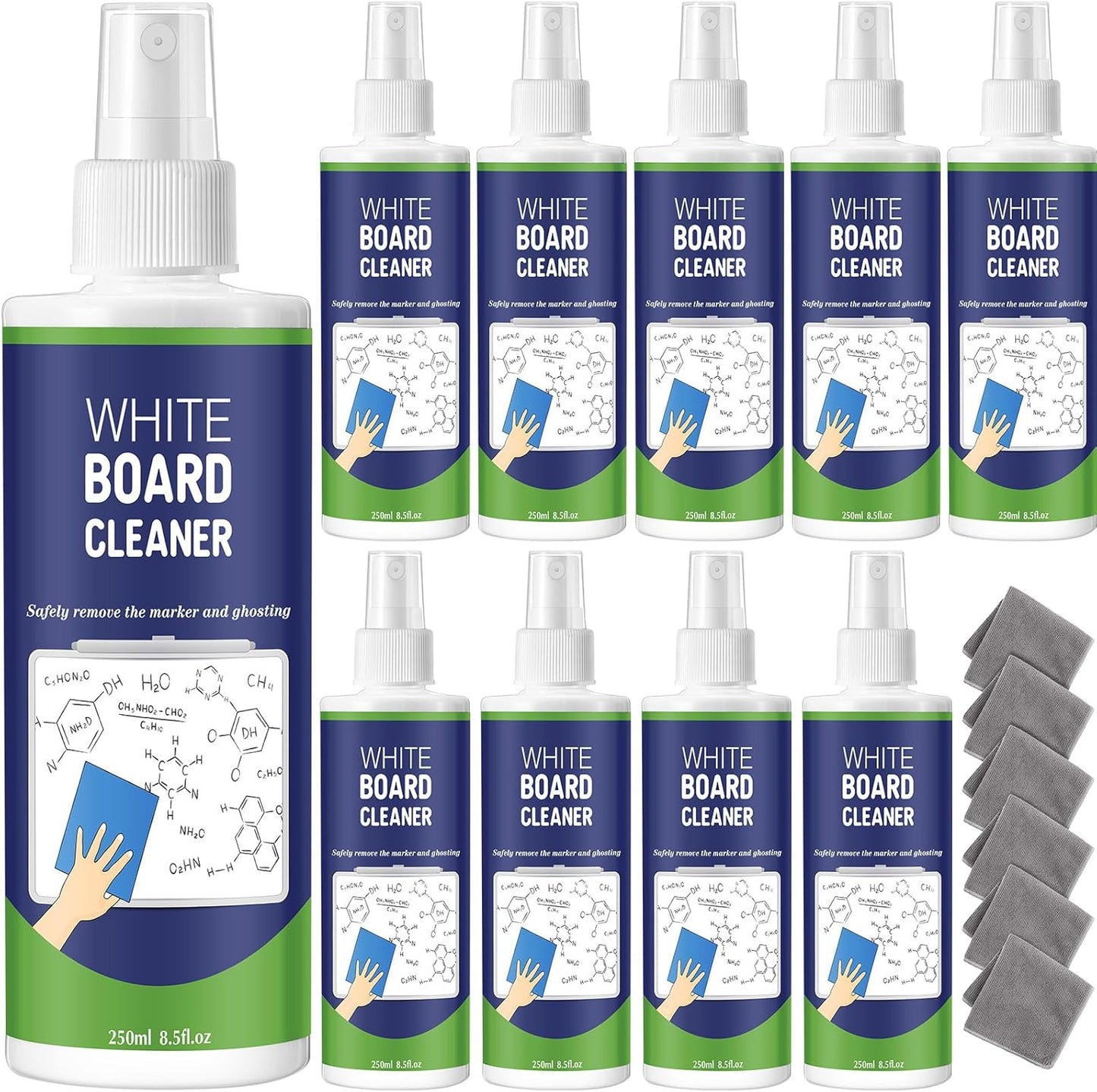 10 Pack Whiteboard Cleaner Spray for Stubborn Marks Removal