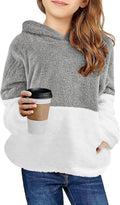 Girls Sherpa Fleece Hooded Pullover Sweatshirt - Cozy Casual Top