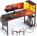 Bestier Gaming Desk with Power Outlets and LED Lighting - 44 in