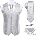 Mens Suit Vest Paisley Silk Jacquard 5PCS Set - Ready for Events
