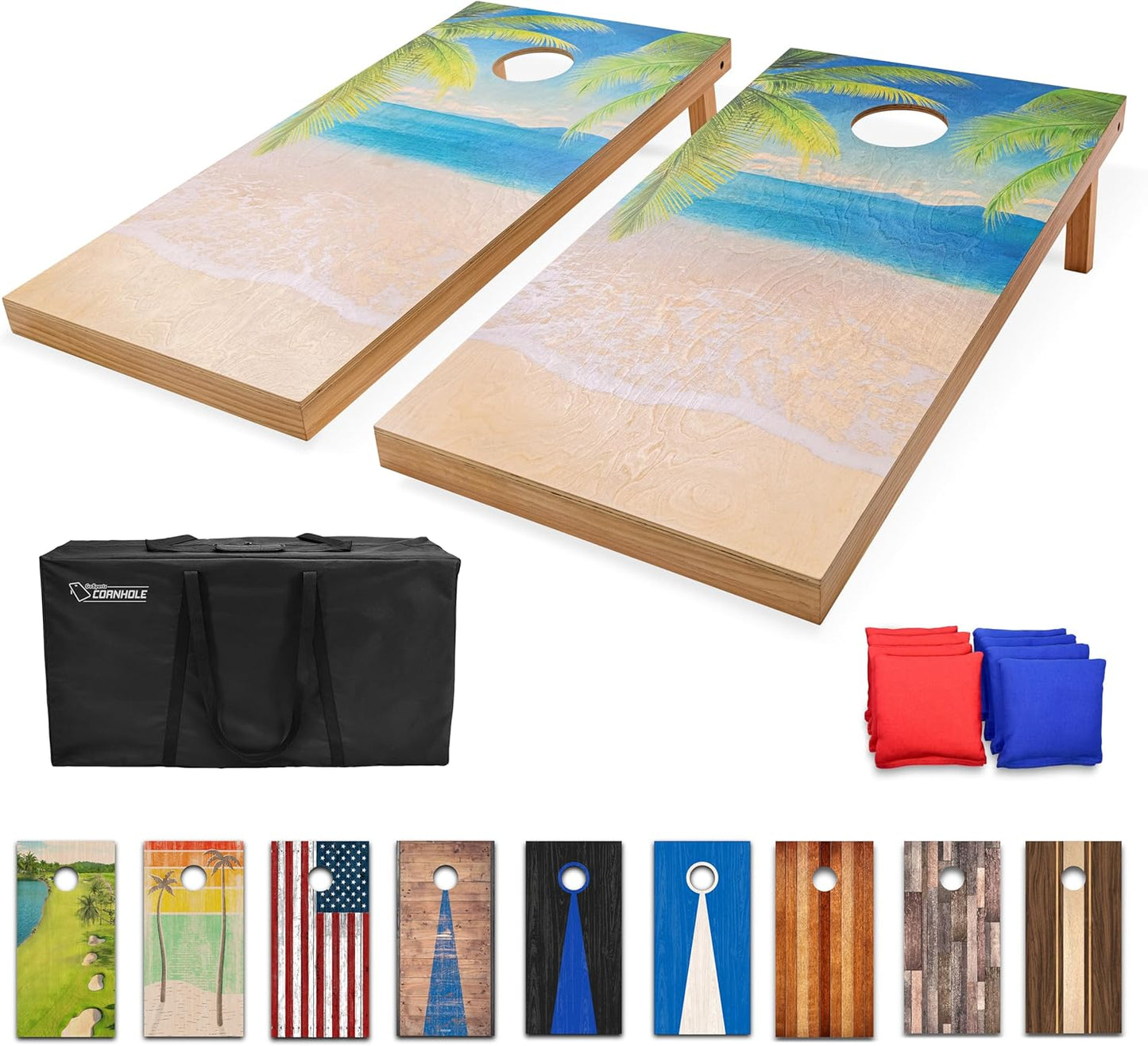 GoSports 4 x 2 ft Regulation Size Wood Cornhole Boards for Fun