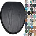 Wooden Elongated Toilet Seat with Soft Close - Decorative Seat