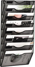 EASEPRES 8 Pocket Mesh Hanging Wall File Organizer - Space-Saving Mail