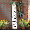 Outdoor Welcome Sign 45in x 9in Vertical Leaner - Rustic Front Porch