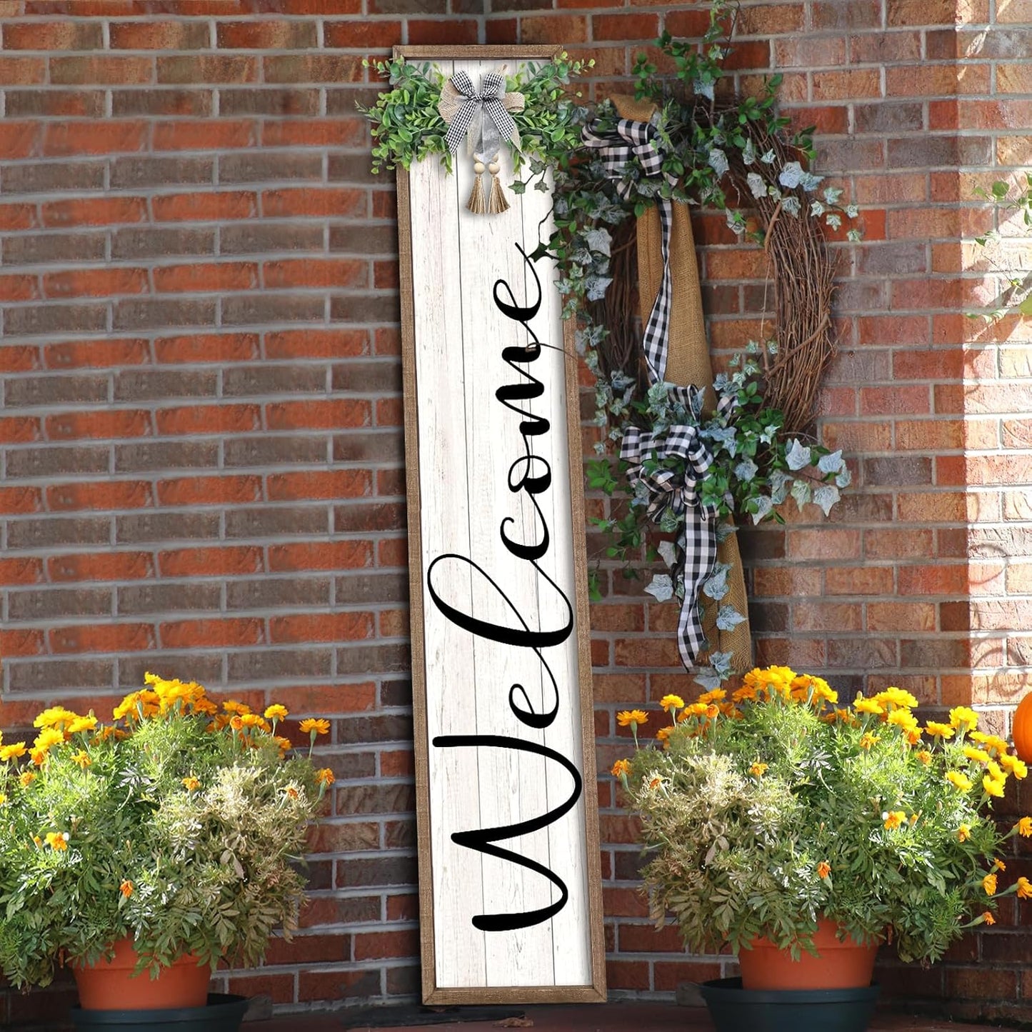 Outdoor Welcome Sign for Front Porch - Rustic Home Decor