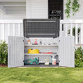 White Outdoor Storage Cabinet with 2 Shelves - Durable Waterproof Shed