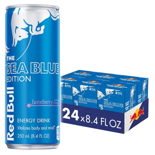 Red Bull Sea Blue Edition Energy Drink with Juneberry Flavor