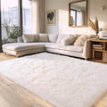 Ultra Soft White Fluffy Rug for Bedroom 6x9 ft - Non Slip