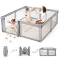 Sweeby Baby Playpen 59x59 in Foldable Play Yard - Pop Open Portable