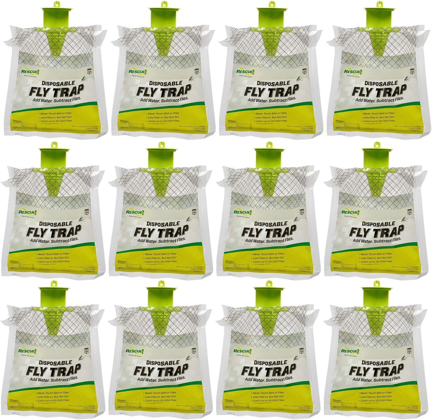 RESCUE! Outdoor Disposable Hanging Fly Trap - Effective Control