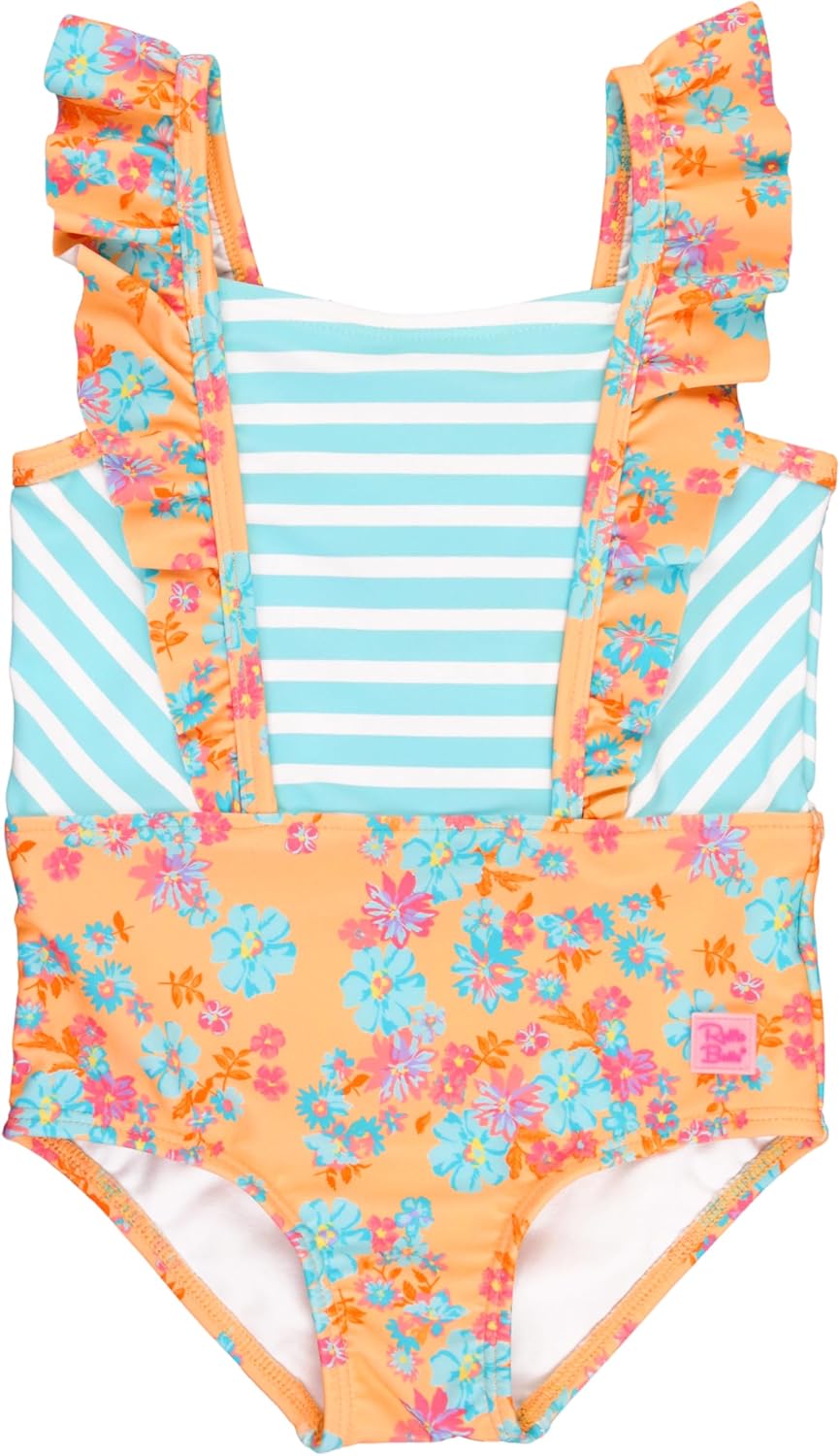RuffleButts Baby/Toddler Girls Ruffle Strap One Piece Swimsuit