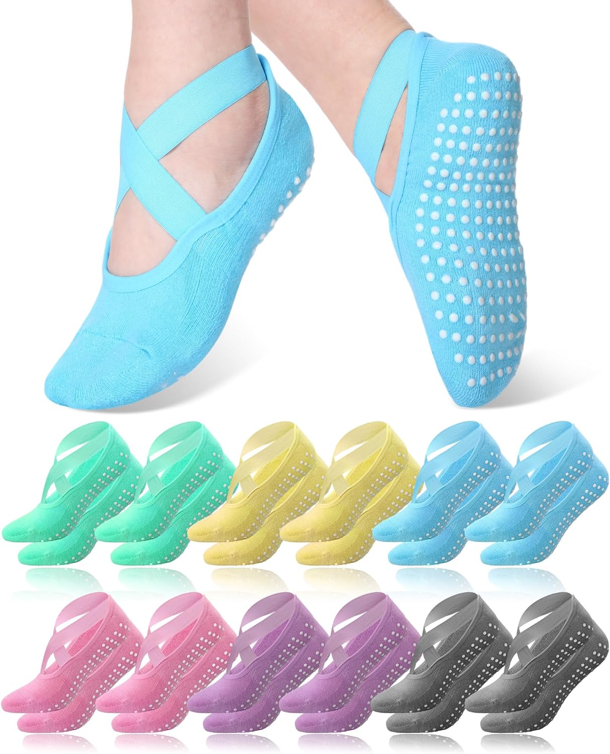 Chuarry Non Slip Yoga Socks - Secure Grip for Women