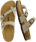 CUSHIONAIRE Luna Cork Footbed Sandal Women - Cushioned Everyday Slide