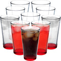 DISCOUNT PROMOS Beer Pint Glasses 16 oz Set of 10 - Thick, Stackable