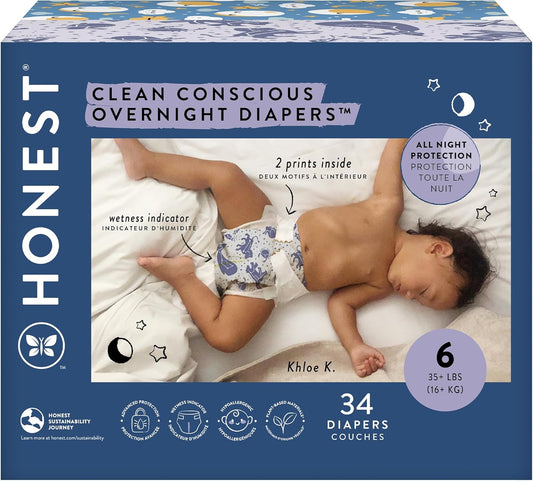 The Honest Company Plant-Based Overnight Diapers | Cozy Cloud Comfort